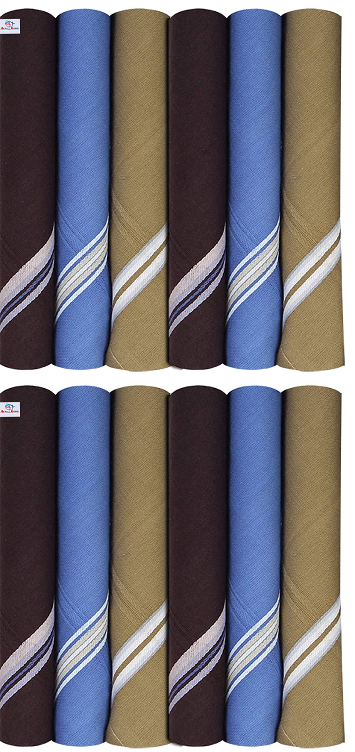 kuber industries Heart Home 100% Cotton Premium Collection Handkerchiefs Hanky for Men, Set of 12 (Dark Color)-picture-12