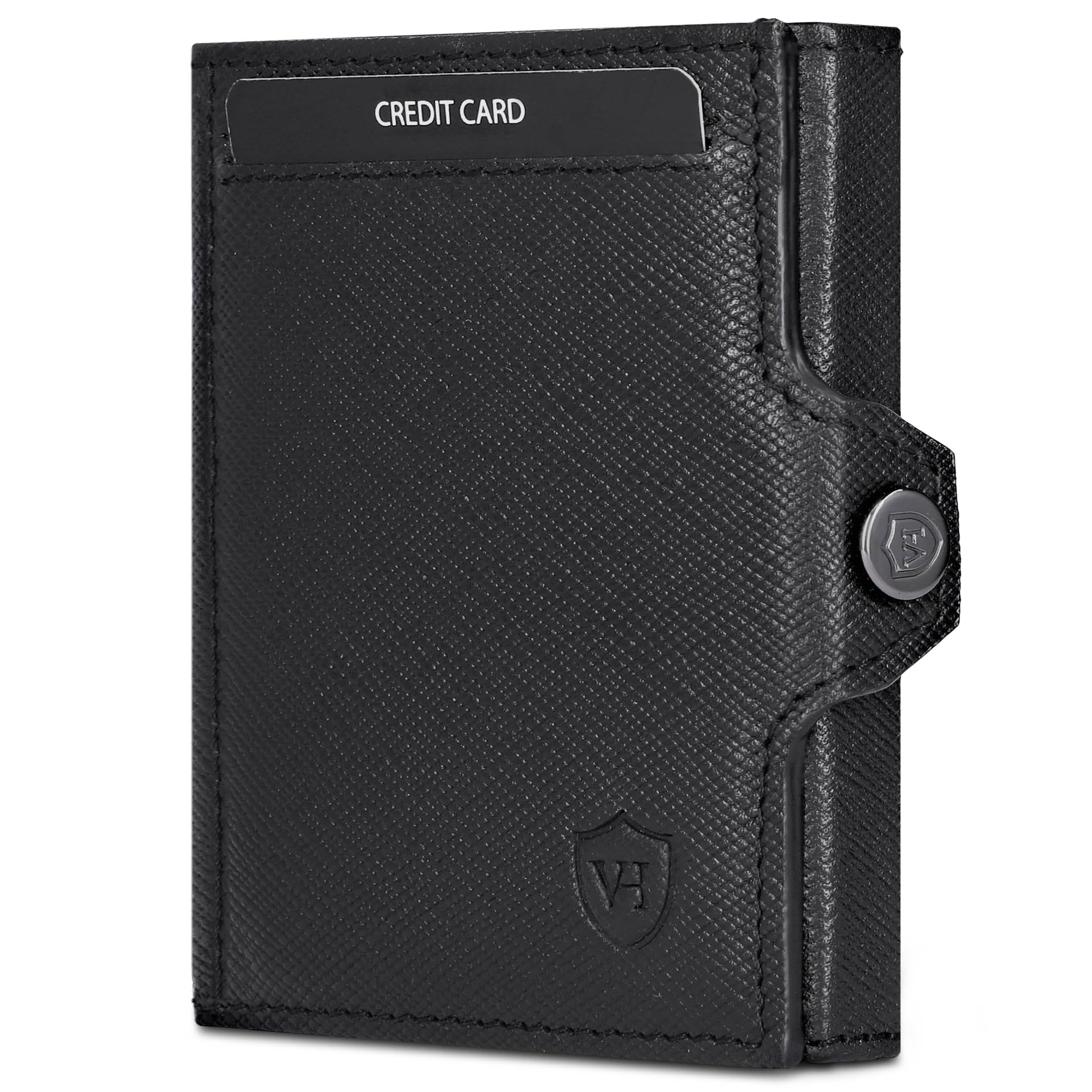 VON HEESEN Slim Wallet mit RFID-Schutz - Mini Geldbörse Herren & Damen klein - Kreditkartenetui Geldklammer Kartenetui - Geldbeutel Portmonee Portemonnaie klein