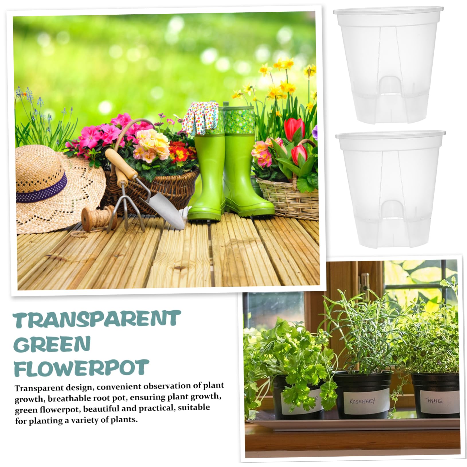 Sosoport Lot De 6 Pots Dorchidées en Plastique avec Système Darrosage Automatique pour Jardin Intérieur