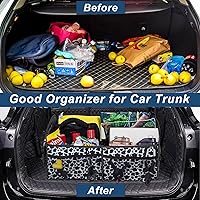 Vista 7 de Deosk - Organizador de auto para SUV, almacenamiento de maletero con 6 bolsillos grandes con poliéster impermeable, accesorios de auto