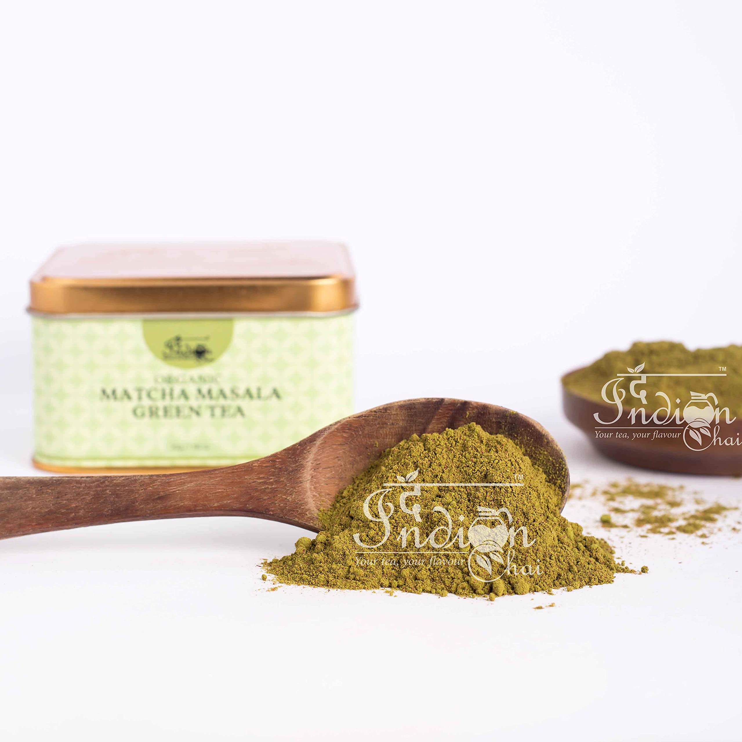 The Indian Chai - Organic Matcha Masala Green Tea Powder 30g, Premium Second Harvest Culinary Grade, With 100% Natural Ground Spices, for Digestion and Detox - Image 2 thumbnail