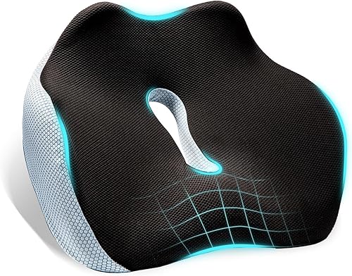 Large Memory Seat Cushion for Desk Chair, Non-Slip 3D Office Chair Cushions for Pressure Relief Sciatica & Tailbone Back Pain Relief,Ergonomic