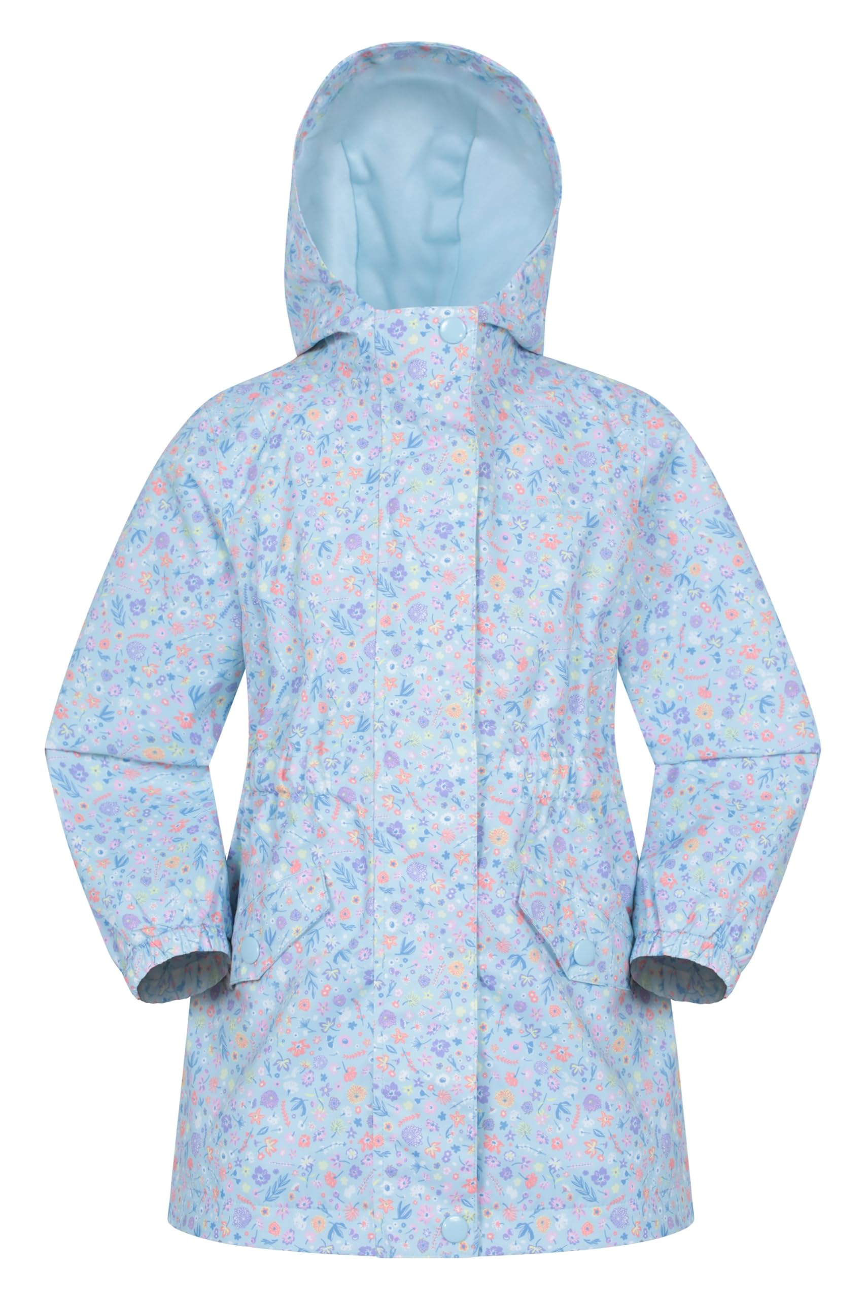 Mountain Warehouse Girls Corn Blue Dale Kids Lightweight Waterproof Jacket - Fleece Lined & Boys Rain Coat, Breathable, Adjustable Cuffs - For Spring Summer & Outdoors Kids Size 3-4 Years