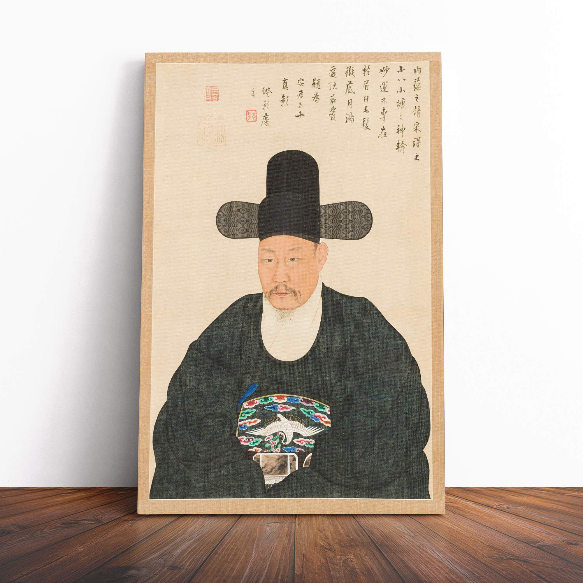 Yi Jaegwan Scholar Oriental Canvas Print | Gallery Wrapped 30mm Frame Wall Art | 24x16 inches | Ready to Hang | Modern Picture | Living Room Bedroom Lounge Office
