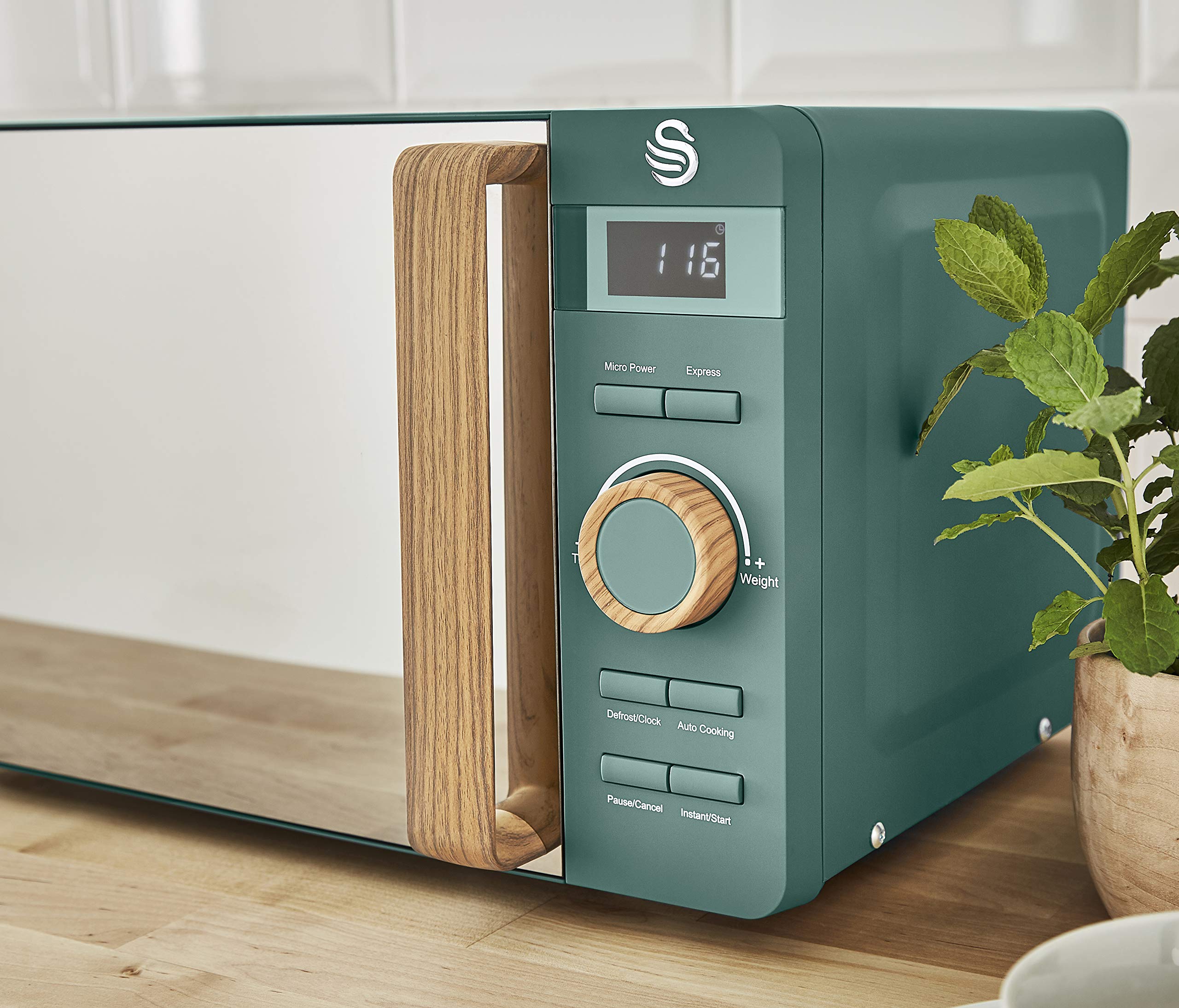 Buy Swan 20L Nordic Digital Microwave, Scandi Style, Wood Effect Handle