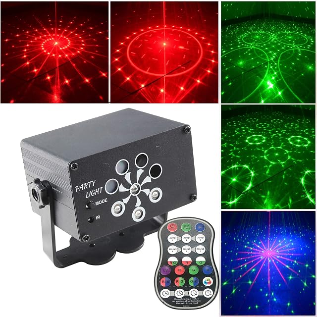 Katomi lampa dyskotekowa, dekoracyjna lampka na imprezę, z kablem USB 2 m, 240 różnych wzorów, sterowanie muzyką, stroboskop z pilotem zdalnego sterowania, na urodziny dziecka, spotkania rodzinne, święta Bożego