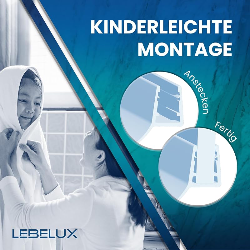LebeLux Zuhanytömítés 2x100cm Zuhanykabin Ajtó Tömítő Gumi 5-8mm Üvegajtóhoz PVC Vízzáró Szalag Zuhanyfülke Alsó Oldalsó Tömítés