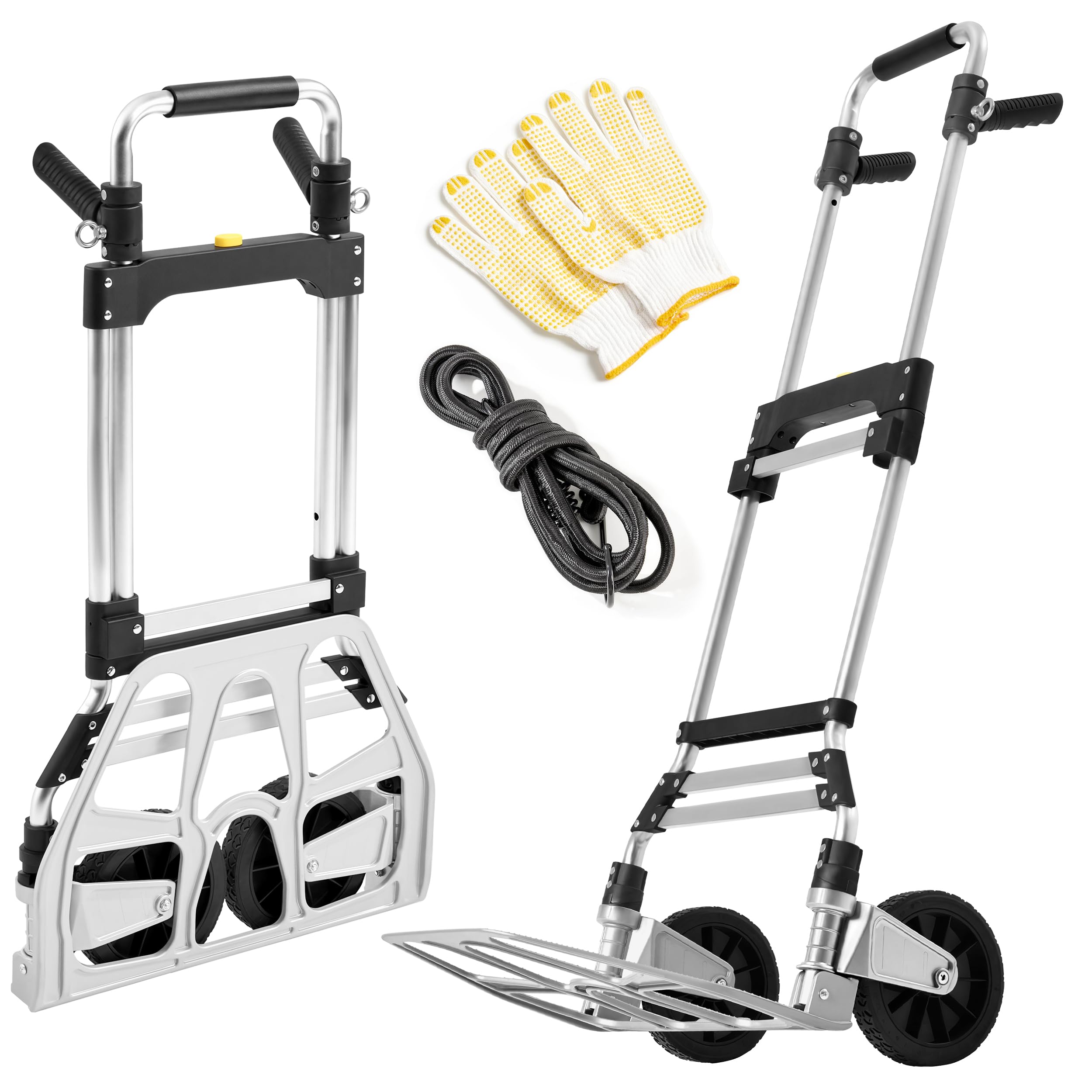 Yaheetech Carrello in Alluminio Pieghevole con Ruote Portata 150 kg