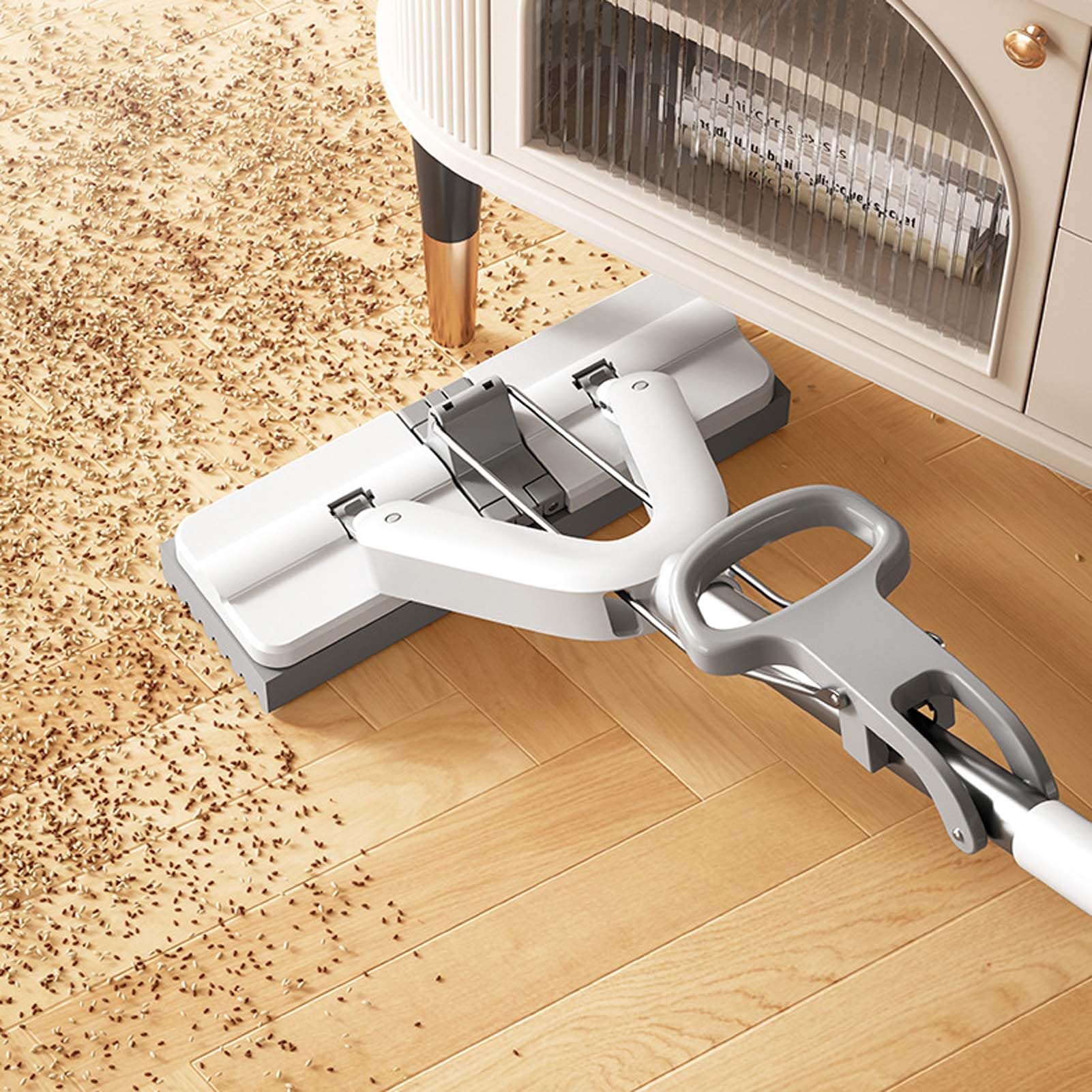 Mopa Fregona con Microfibra Lavable, Fregona para Limpiar Suelos, Paño Reutilizable Absorbente, Limpiador De Suelos con Mango Telescópico Ajustable para Cocina Baño Y Diferentes Superficies