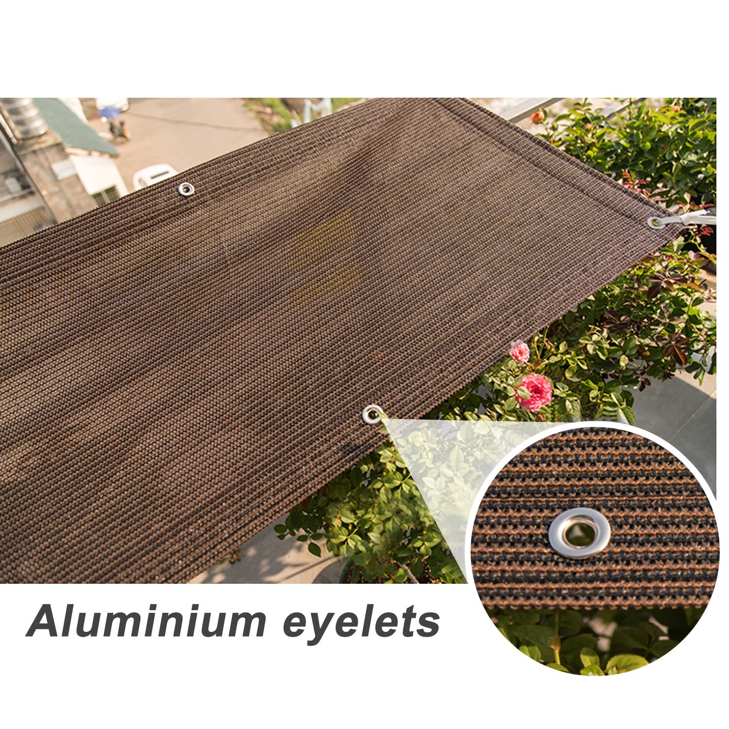 WUZMING Balkonscherm privacy bescherming hoogte 60 cm/75 cm/90 cm Hdpe uv Bescherming zeer duurzaam for tuin met touw- en kabelbindingen (Color : Grey, Size : 75x1200cm