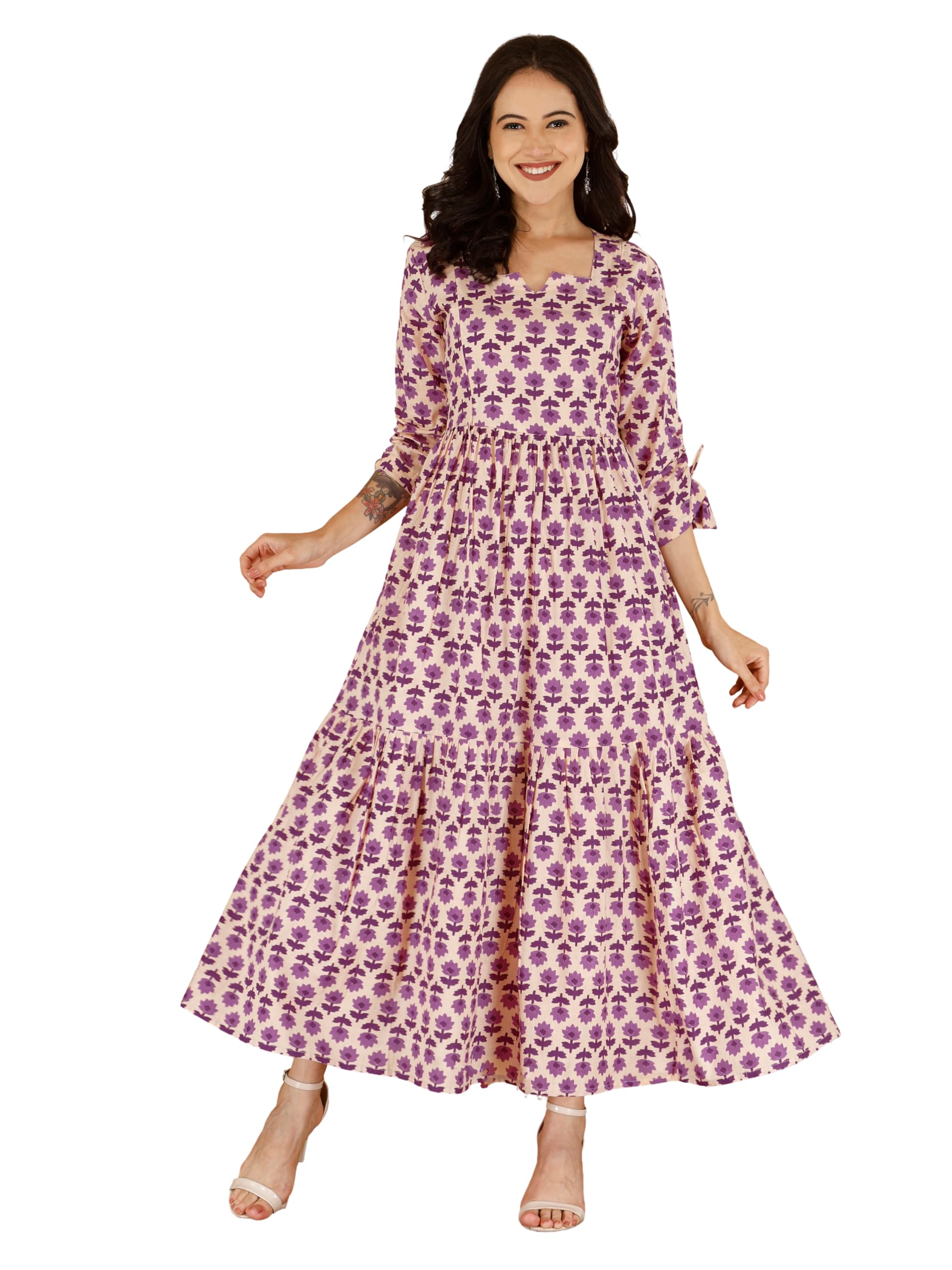 Drashti Textiles Cotton Women's Anarkali Maternity Feeding Kurti/Kurta with 2 Vertical Invisible Zippers| Comfortable & Elegant Pre and Post Pregnancy Kurti Dress/Kurta Dress-image-9