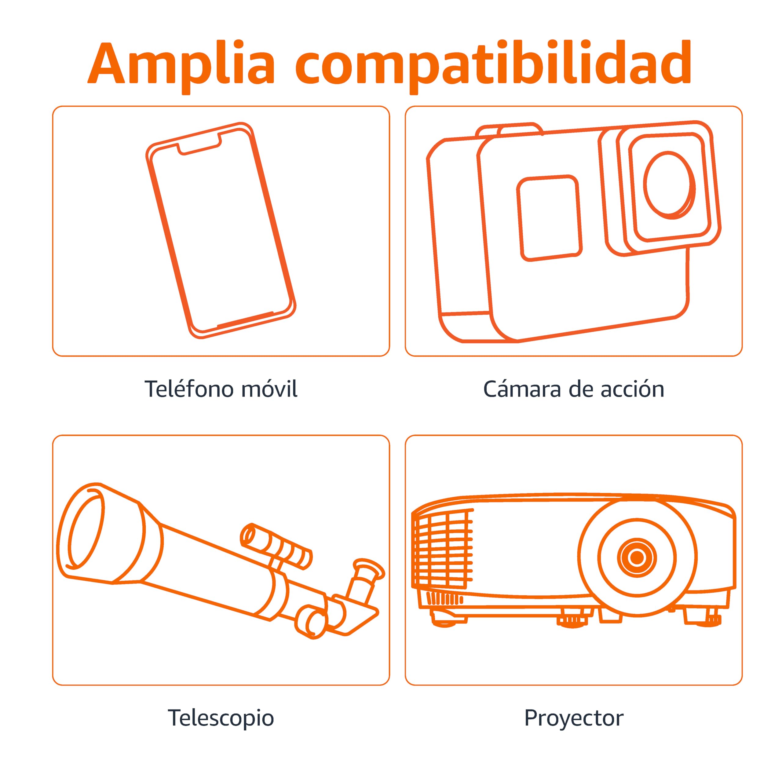 Amazon Basics Trípode Universal para Smartphone de Aluminio de 127 cm con Rotación de Tres Ejes, Negro