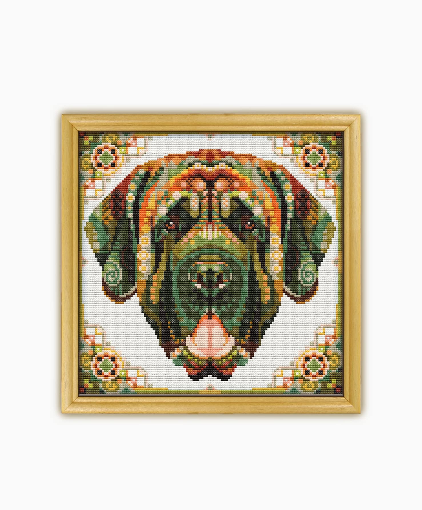 Mastiff CS772-1 - Counted Cross Stitch KIT#2. Set of Threads, Needles, AIDA Fabric, Needle Threader, Embroidery Clippers and Printed Color Pattern Inside.