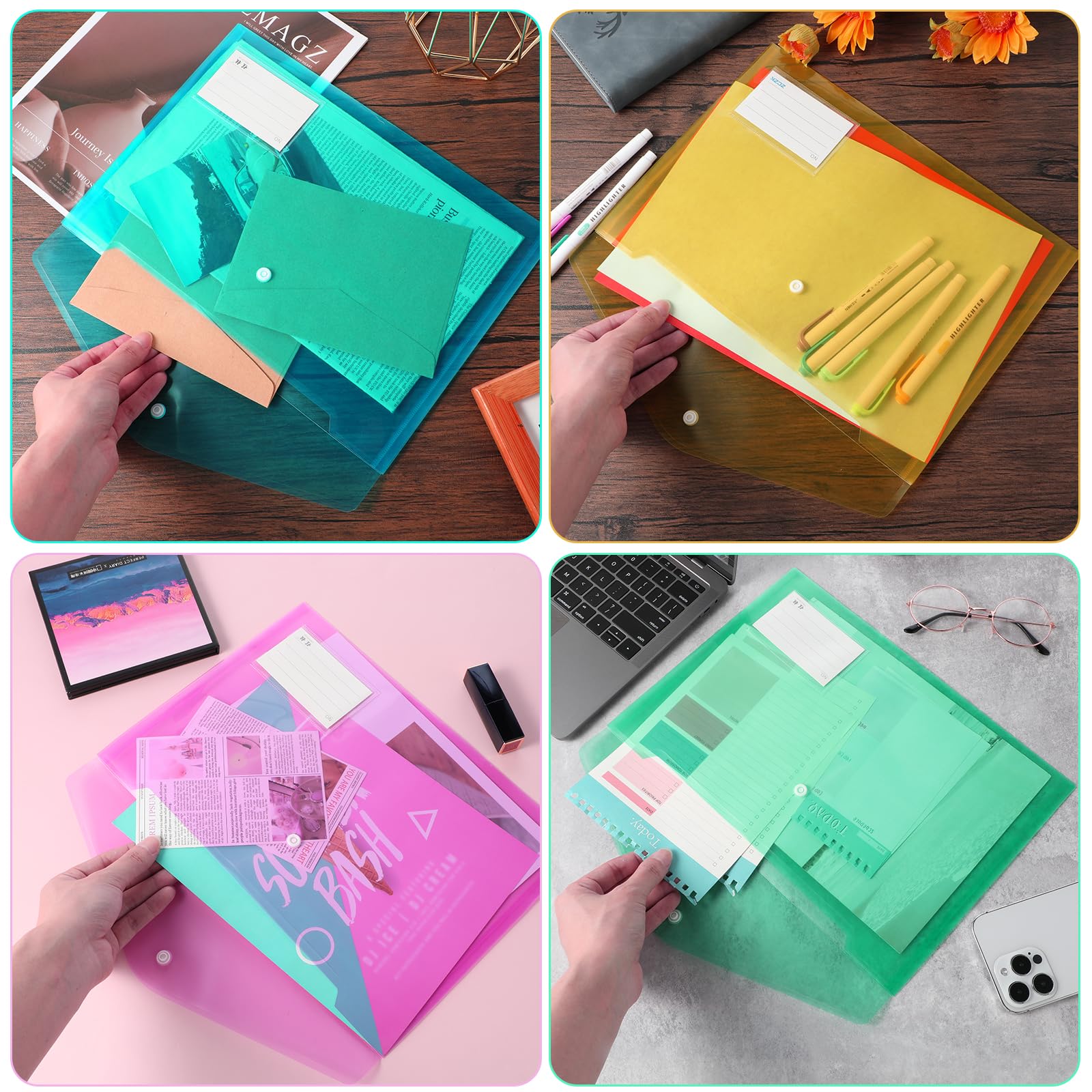 File Organizer 3 Pack A4 Plastic Folders Clear Paperwork Organiser ...