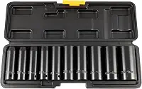 EDA Jogo Soquetes Impacto Longo Cv Encaixe 1/2' Com 10 Peças 10-27Mm Eda
