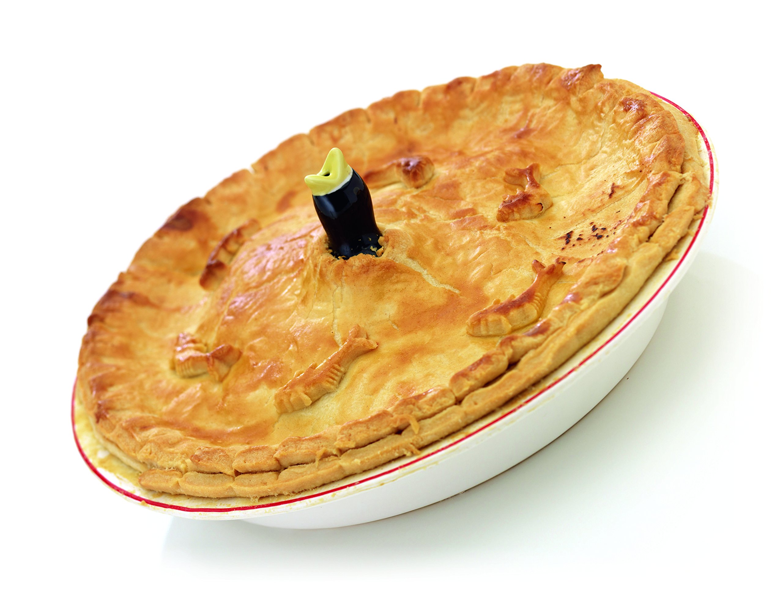 KitchenCraft Blackbird Pie Funnel, Ceramic, Black/Yellow