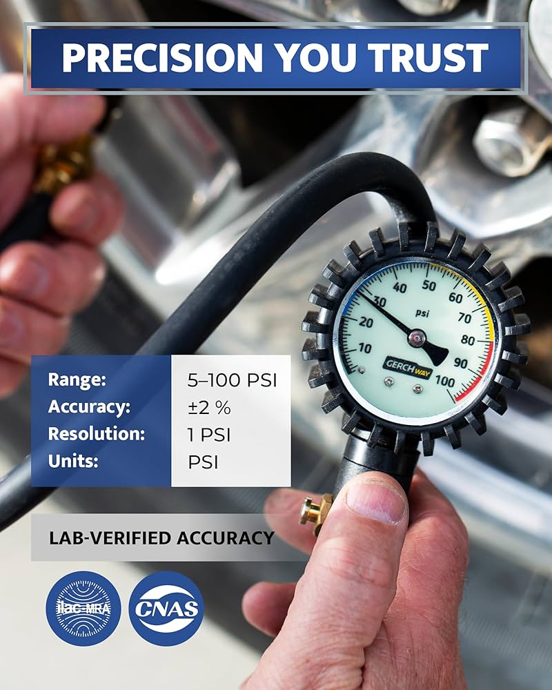 Amazon.co.jp: タイヤ空気入れ 圧力計と長いホース付き - 最も正確 高