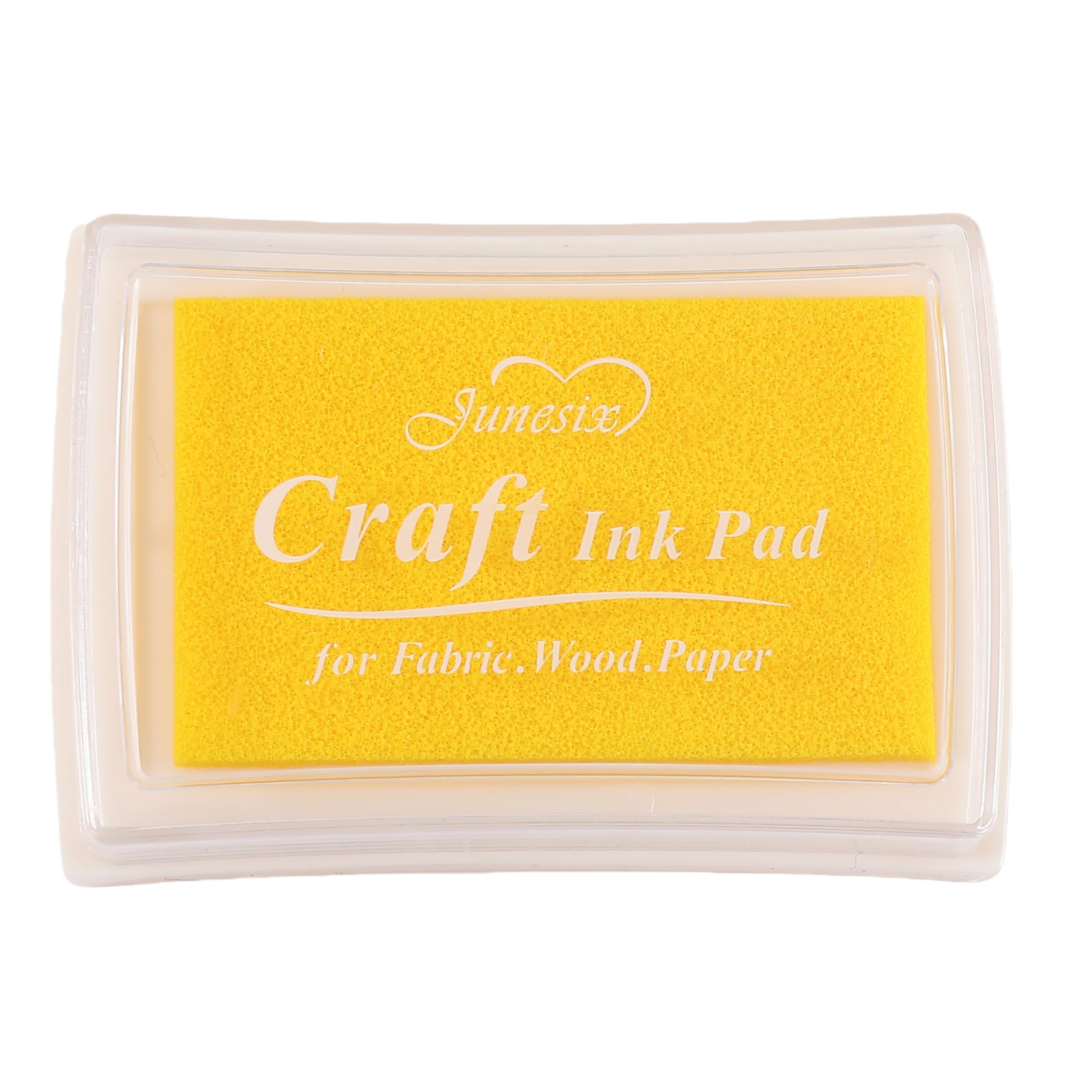 Craft Ink Stamp Pad for Paper Wood Fabric 15 Colors Available for Rubber Stamps (Yellow)
