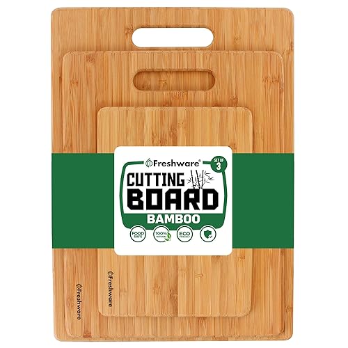 Freshware Bamboo Cutting Board Set of 3, Wooden Cutting Boards