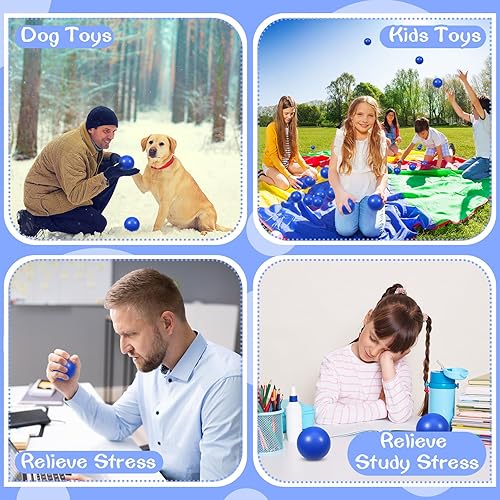Miniatura 3 de kymqlyw 24 bolas de espuma azul para aliviar el estrés para niños y adultos, juguetes sensoriales para aliviar la ansiedad, TDAH, autismo (azul)