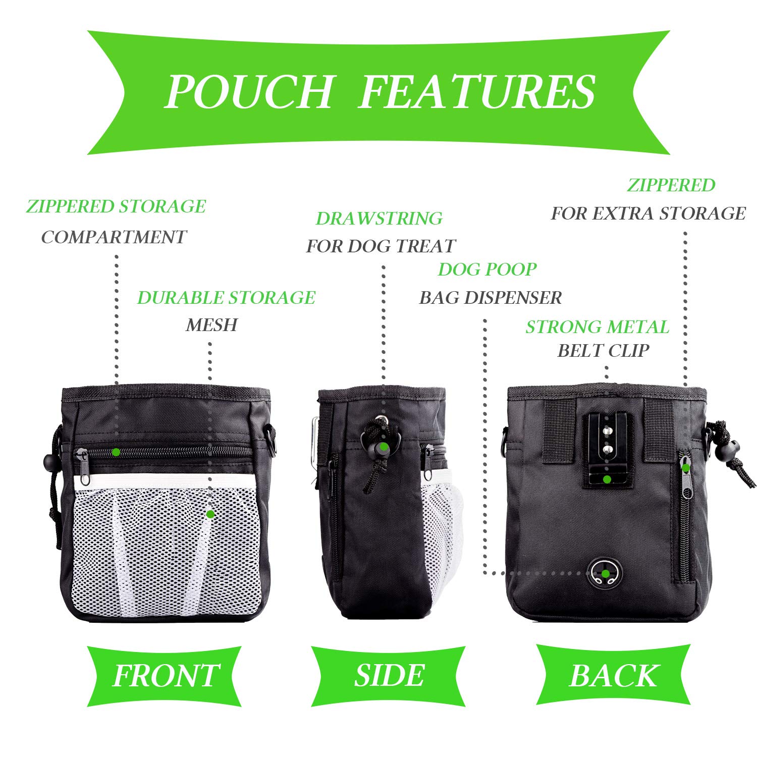Ensemble de dressage 4 en 1 pour chien, friandises de dressage pour chiot, pochette de dressage pour chien, sifflet, sonnettes pour chien, clicker pour chien, cadeau idéal pour les propriétaires