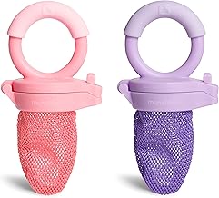 Munchkin Baby Feeder for Fresh Food and Fruit, 2 Pack, Coral/Purple