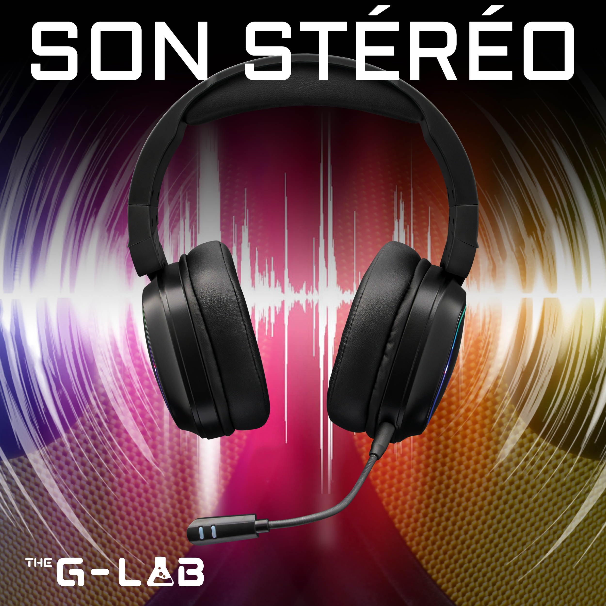 THE G-LAB - Korp Promenthium - Cuffie Gaming Wireless per Ps4/Ps5/Pc - Cuffie Gamer Wireless a Bassa Latenza - Retroilluminazione RGB - Audio Stereo di Alta Qualità - Novità