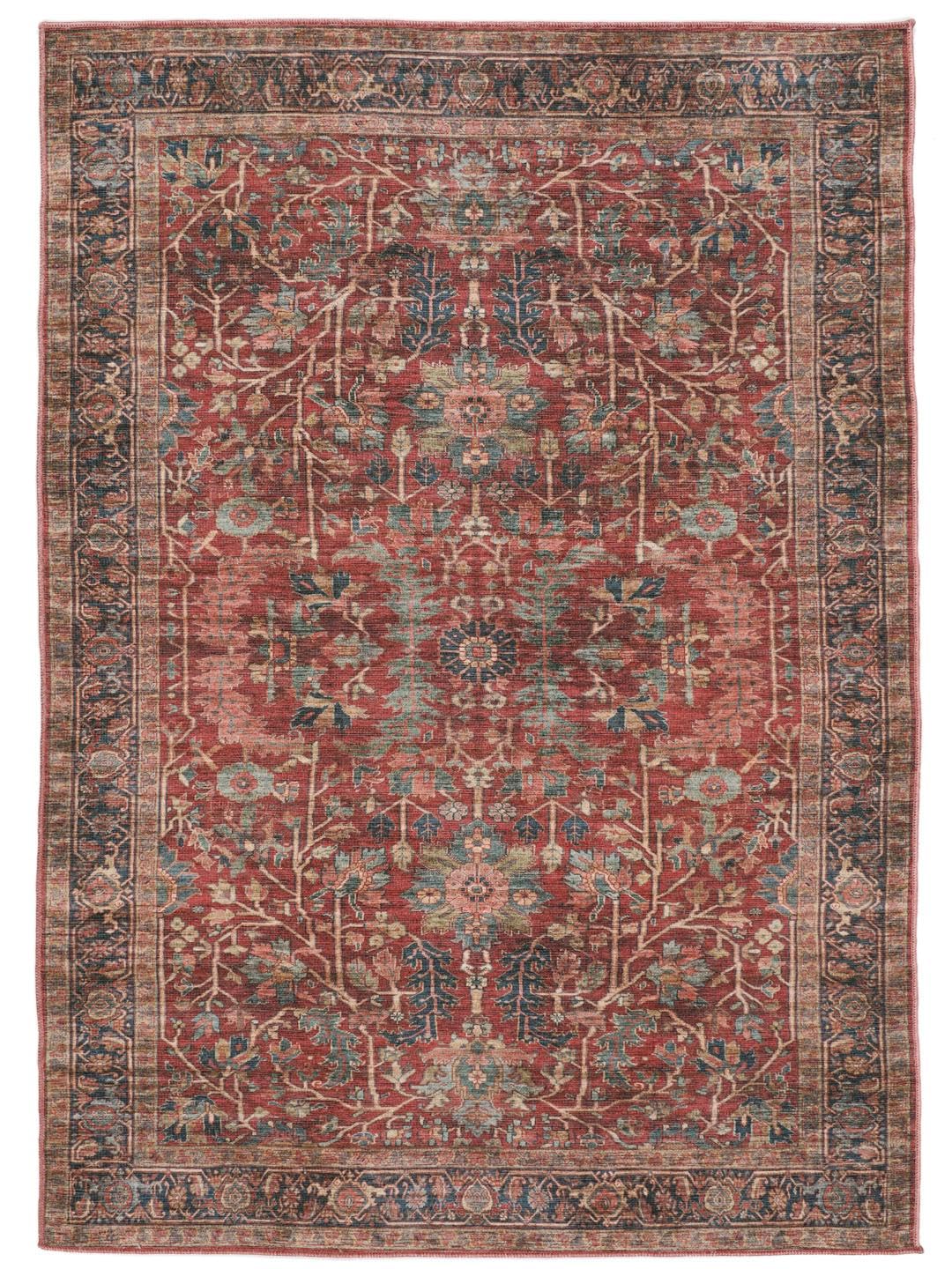 RugVista Khalifa Oriental, Tappeto, Orientali, 160 x 230 cm, Rettangolare, Pelo corto, Soggiorno, Camera da letto, Cucina, Lavabile in lavatrice, Rosso