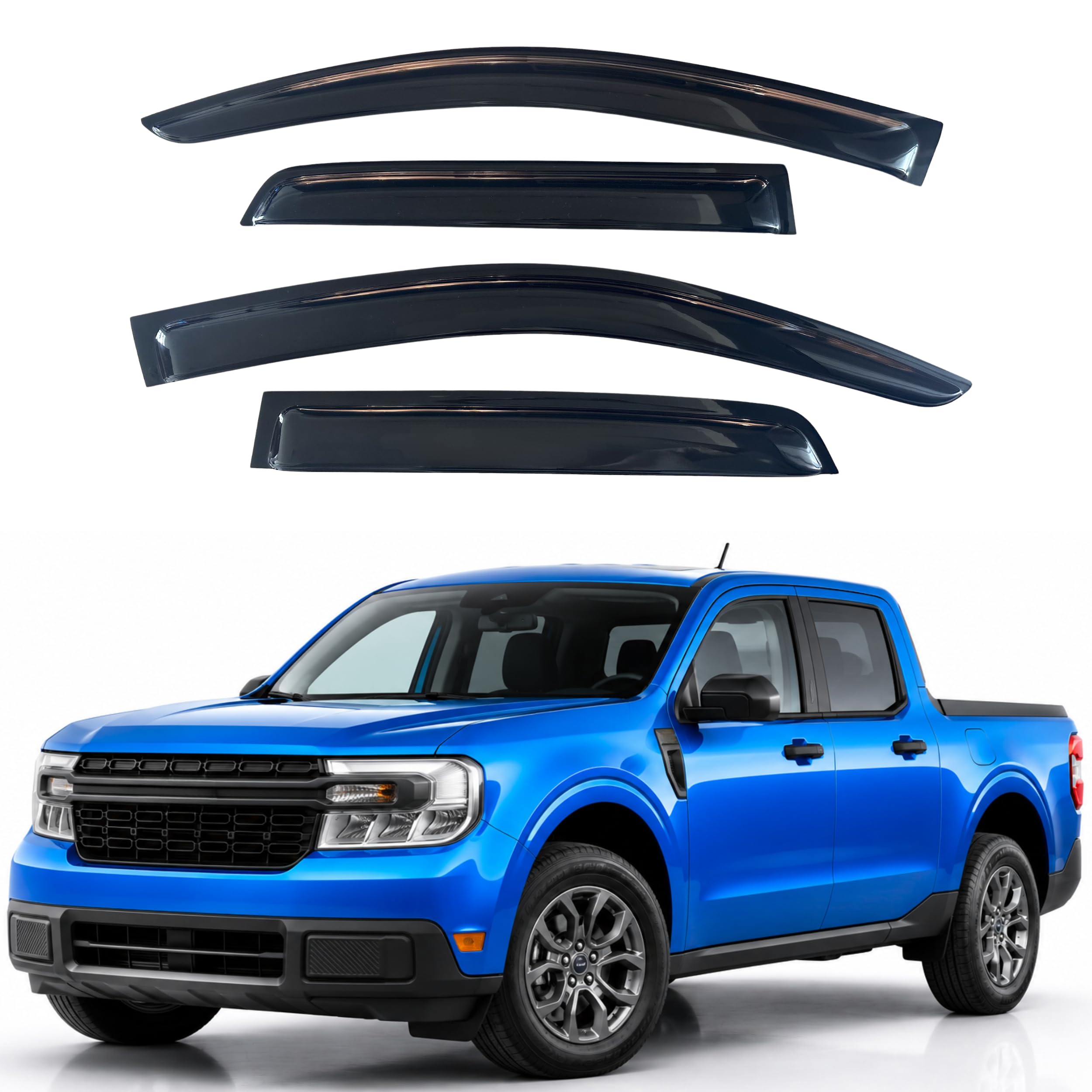 IG Window Visors Fit for 2022-2026 Ford Maverick, Out-Channel Rain Guards Vent Wind Deflectors 4PC, Truck Accessories for 22-26 Maverick