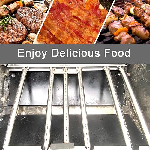 Miniatura 6 de Plowo 67554 Tubos de quemador de parrilla para Weber Summit serie 600 modelos años 2007 y posteriores, repuesto de parrilla para tubos de quemador