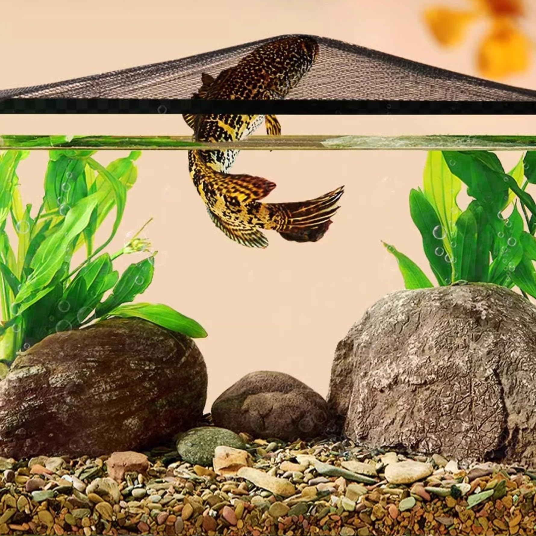 Tapa de Acuario de 47 x 20 Pulgadas, antisaltos, Malla magnética Multiusos Que Evita Que Peces y Reptiles salten.