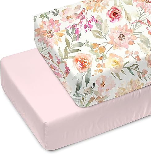 Miniatura 1 de Juego de sábanas prémium para cuna, paquete de 2, ropa de cama ultrasuave para colchón de cuna y camas de niños pequeños, comodidad y elegancia para