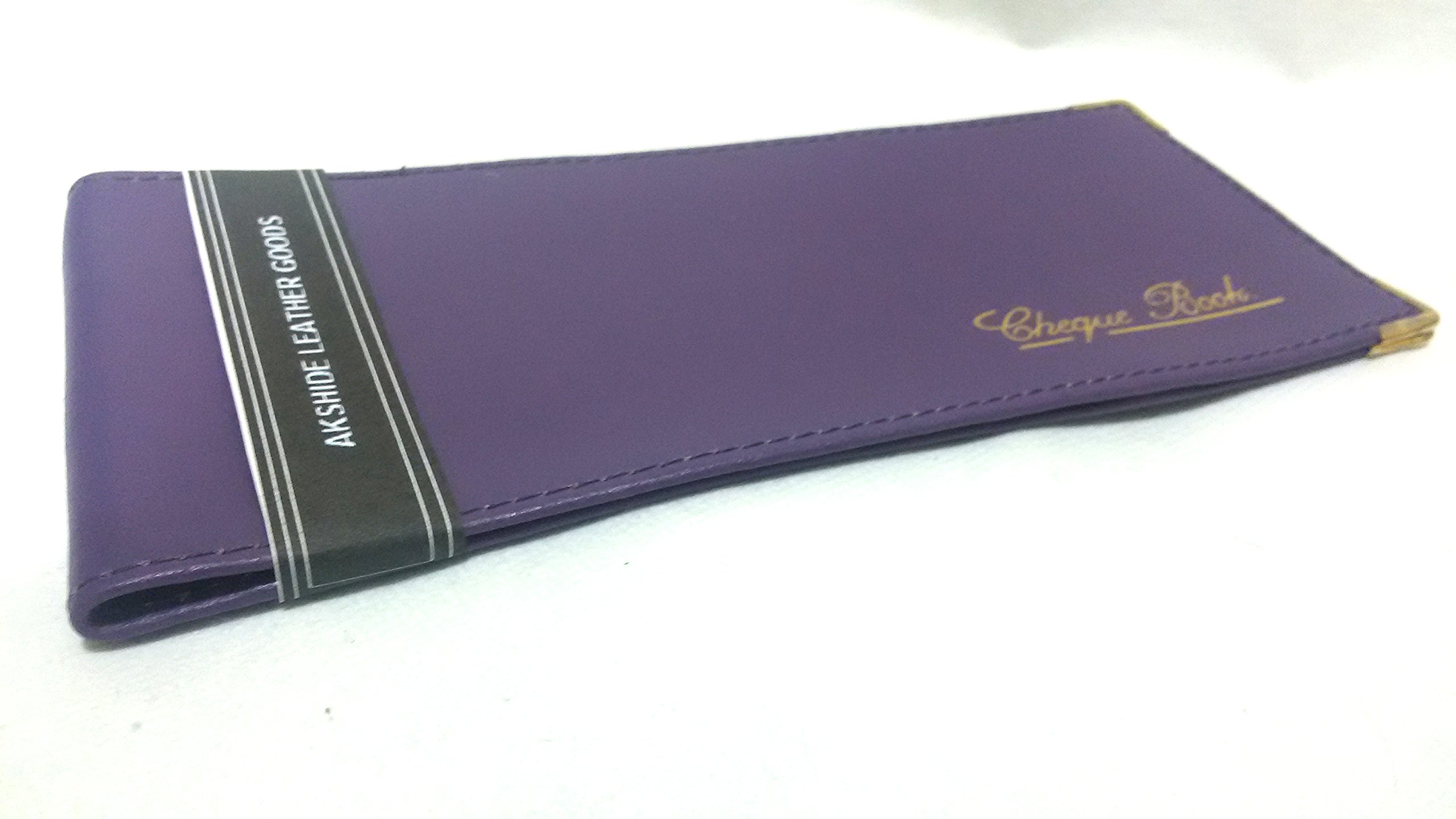 Buy AKSHIDEPurple/Lilac Folding Leather StyleCheque Book Holder/Leather