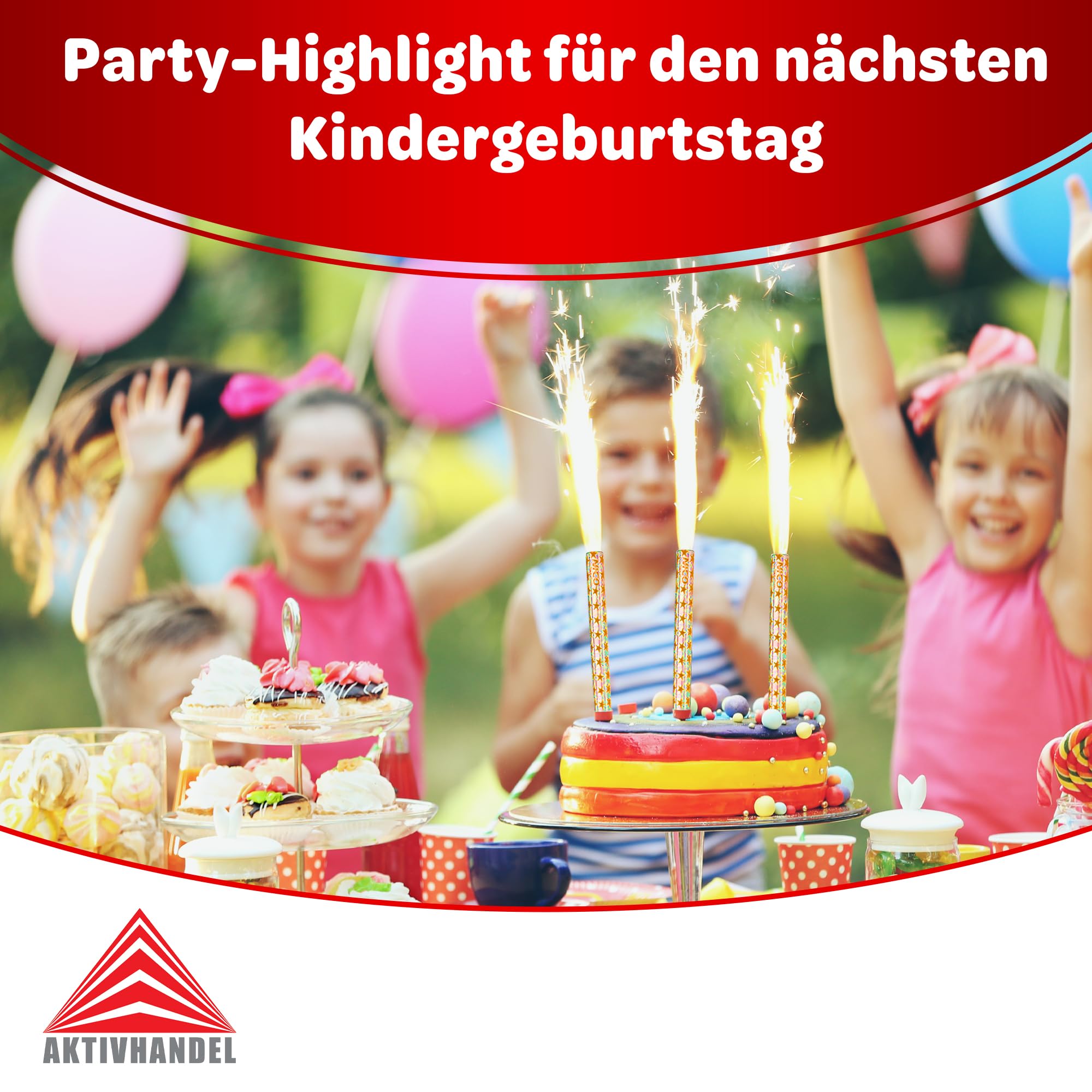 100 Zaubersterne, Fontänen für Torten und Kuchen, für drinnen und draußen, Zimmerfontänen, 30 Sekunden Brenndauer, Kat F1 Feuerwerk inkl. Einkaufswagenchip