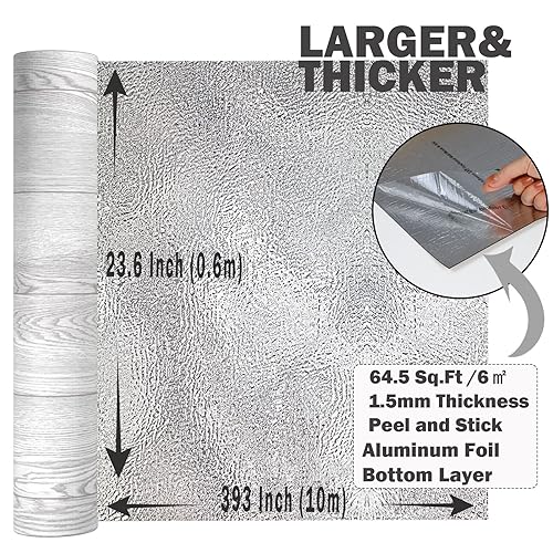 Miniatura 73 de Oxdigi Rollo de azulejos de vinilo grueso autoadhesivo, suelo de tablones de madera, impermeables, resistentes, fáciles de instalar, marrón, 23 x