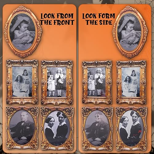 Miniatura 3 de Decoraciones de Halloween para interiores, 5 piezas de decoraciones aterradoras con cara cambiante 3D, decoración de pared de casa encantada,