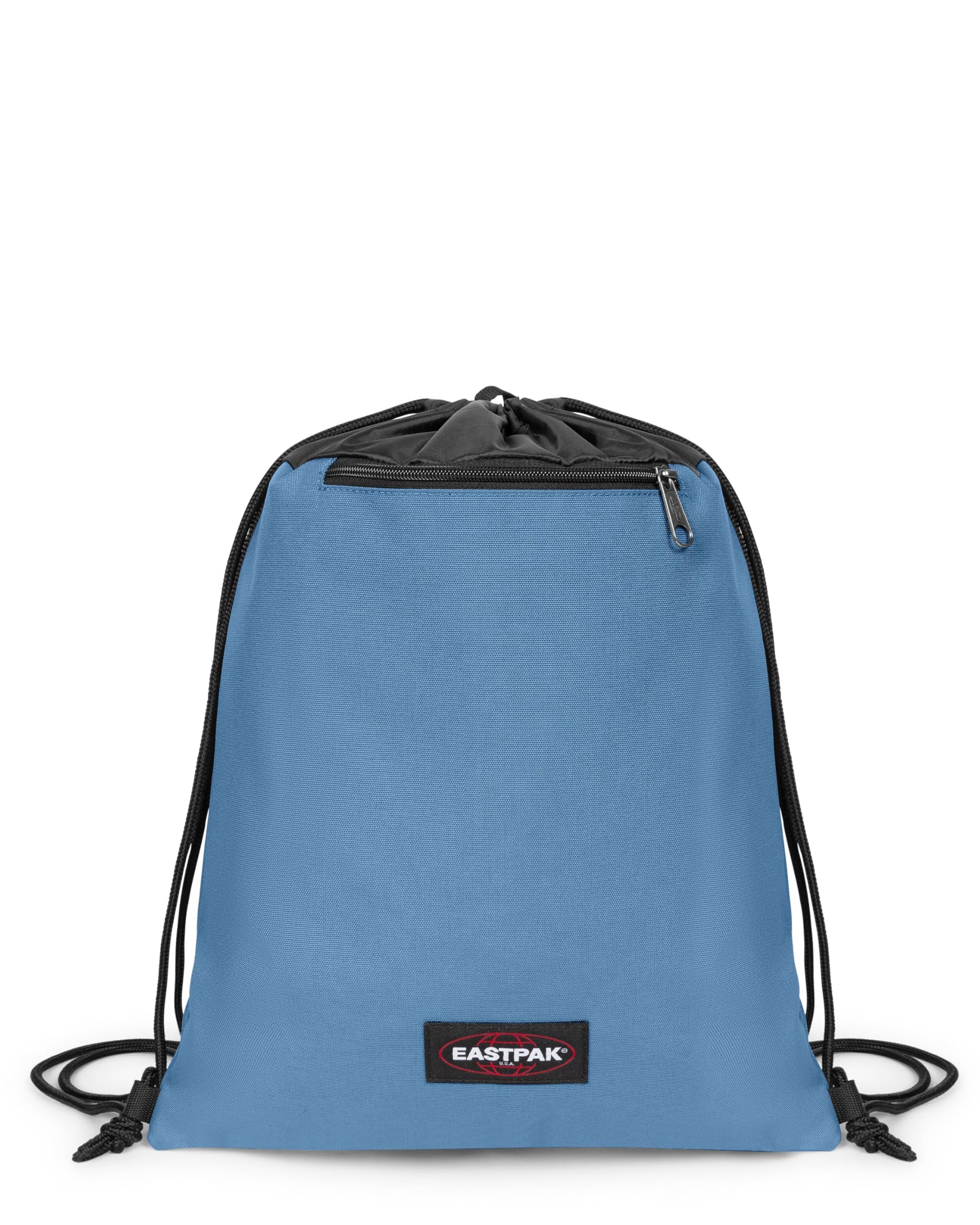Eastpak JYMLER Drawstring Gym Bag – Lightweight Sports Sack with Zipped Front Pocket and Water-Repellent Fabric, 15 L - Aviator Blue