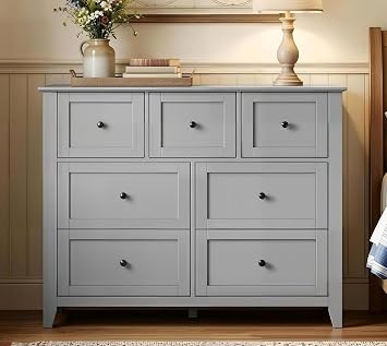 IDEALHOUSE 7 Chest of Drawers for Bedroom, 54L Drawer Dresser, Grey