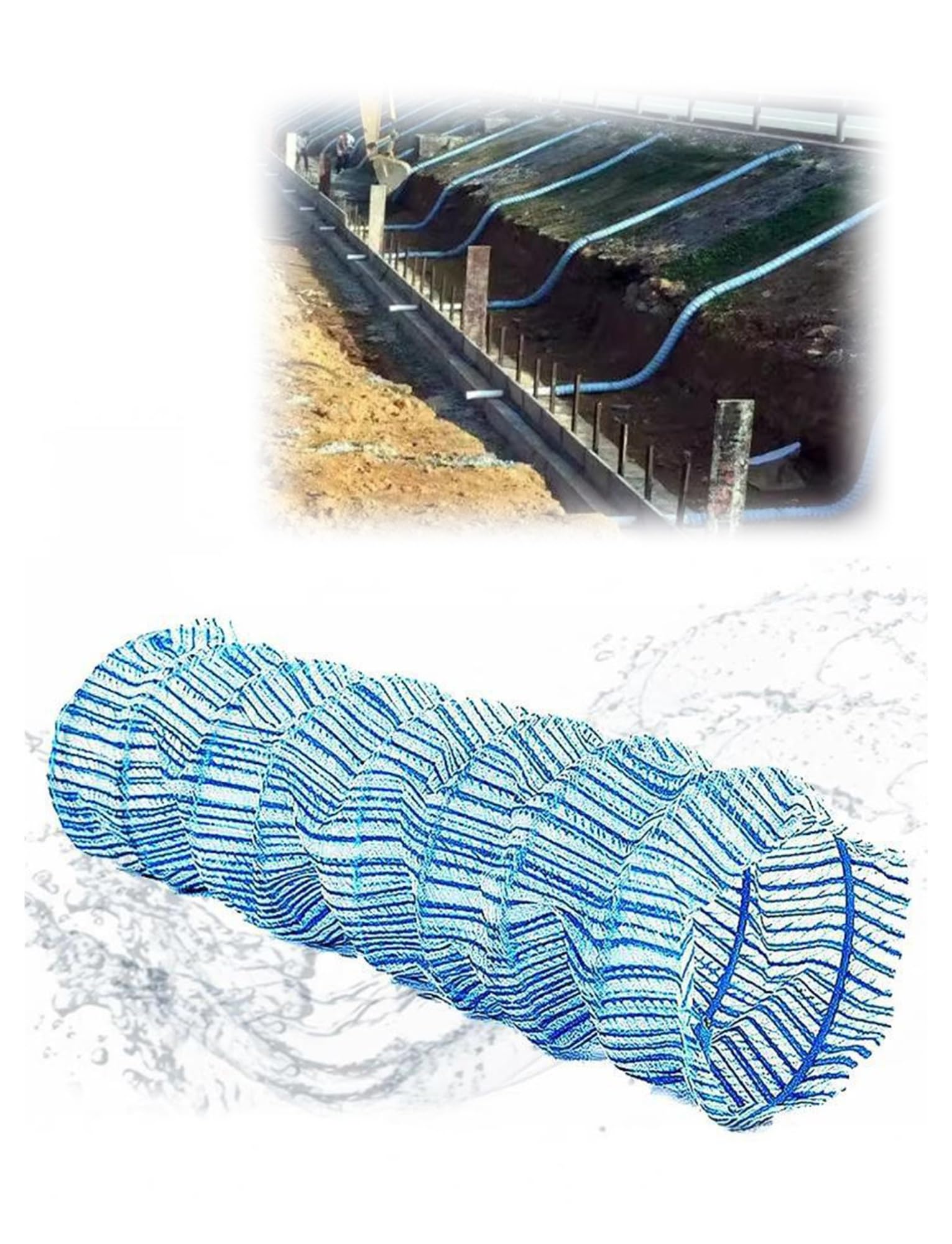 Corrugated Perforated French Drain Pipe, Flexible Perforated French Drain Pipe, 2in & 3.1in Diameter, Multiple Lengths(8cm/3.1in,39.4ft)