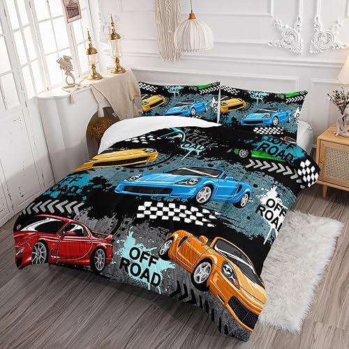 Vista 266 de Axolotl Kid Comforter Set Twin Size,Racing Car Bedding Set for Boys Girls Teen Kids Children Racing Gifts,Race Cars Quilt Bed Set with 1 Comforter 2
