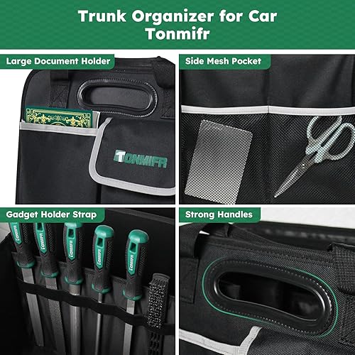 Miniatura 6 de Organizador de maletero resistente y caja de almacenamiento con múltiples compartimentos para SUV, sedán, minivan, Oxford impermeable 600D, 2