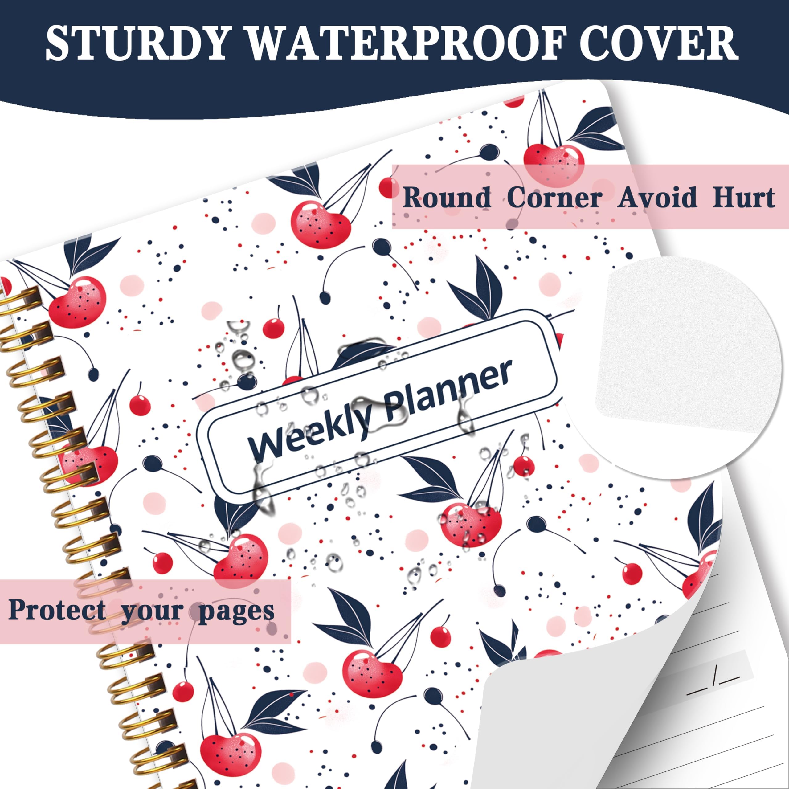 Undated Weekly Planner Notebook, A5 Planner Notebook Daily Diary,Weekly Goals with Habit Tracker 52 Weeks Planning for College Work - Image 2