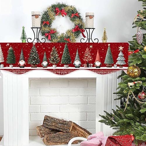 Miniatura 5 de Bufanda de mantel de Navidad de 70 x 17 pulgadas, decoración de bufanda de mantel para chimenea, bufanda superior, bufanda, corredor, decoración de