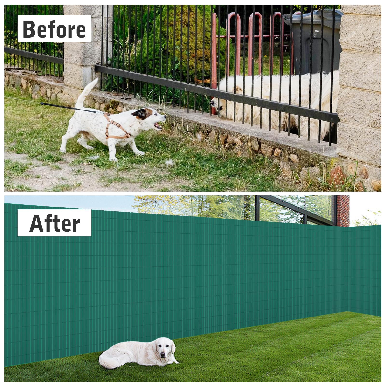Canisse en PVC 160x300cm, Brise-Vue de Jardin-Balcon-Terrasse-Clôture, Écran de confidentialité, Pare-Brise Extérieure Waterproof et Résistance UV, Habillage de Balcon, Barrière Occultante, Verte