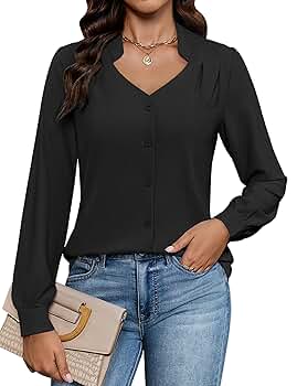 Unliens 13900円 黒　v-neck design blouse Unliens 13900円 黒 v-neck design blouse - メルカリ