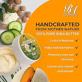 RA COSMETICS Whipped Shea Butter Cucumber-Melon - 12oz | 100% Pure & Natural African Shea Butter for Men & Women - Ultimate Handcrafted Moisturizer with Essential Vitamins for Radiant Skin