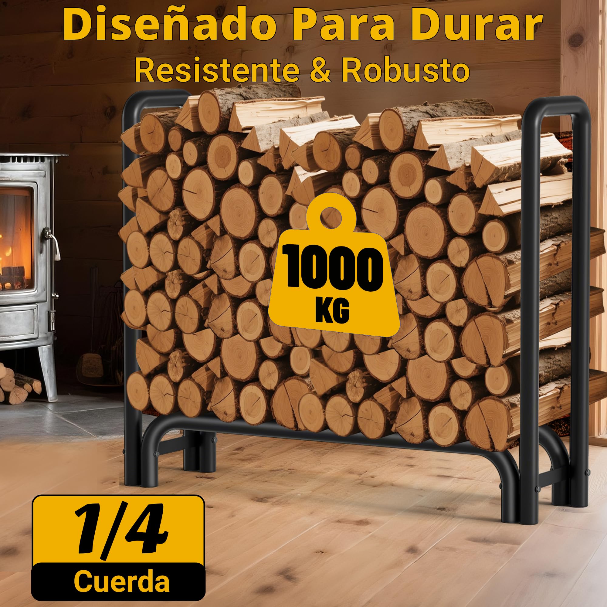 Amagabeli 121cmx105cmx30,48cm Estante de leña de Largo Estante de Registro de Chimenea Soporte de leña para leña al Aire Libre Tarea Pesada Bastidor de leña Titular de leña Apilador de Madera