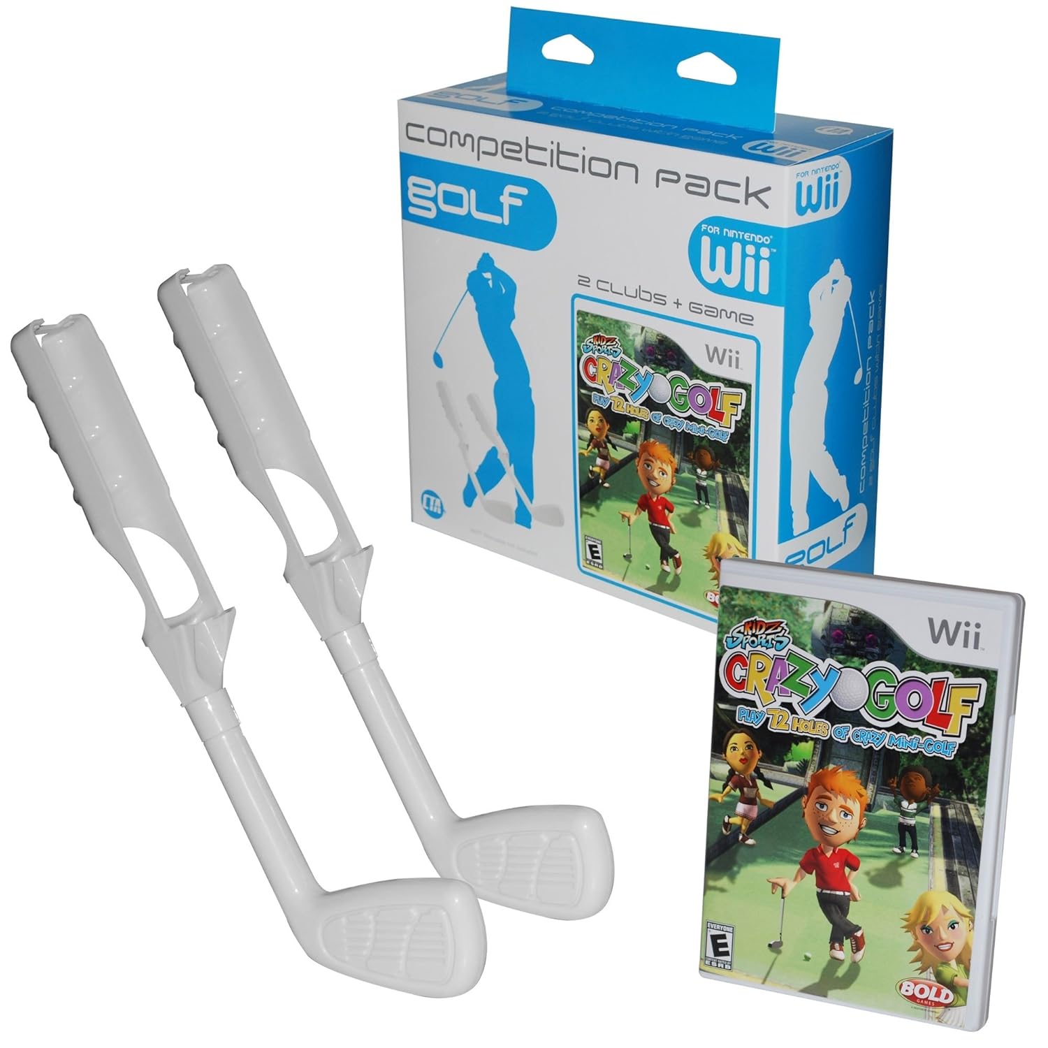 Crazy Golf with 2 Wii Golf Clubs Video Games