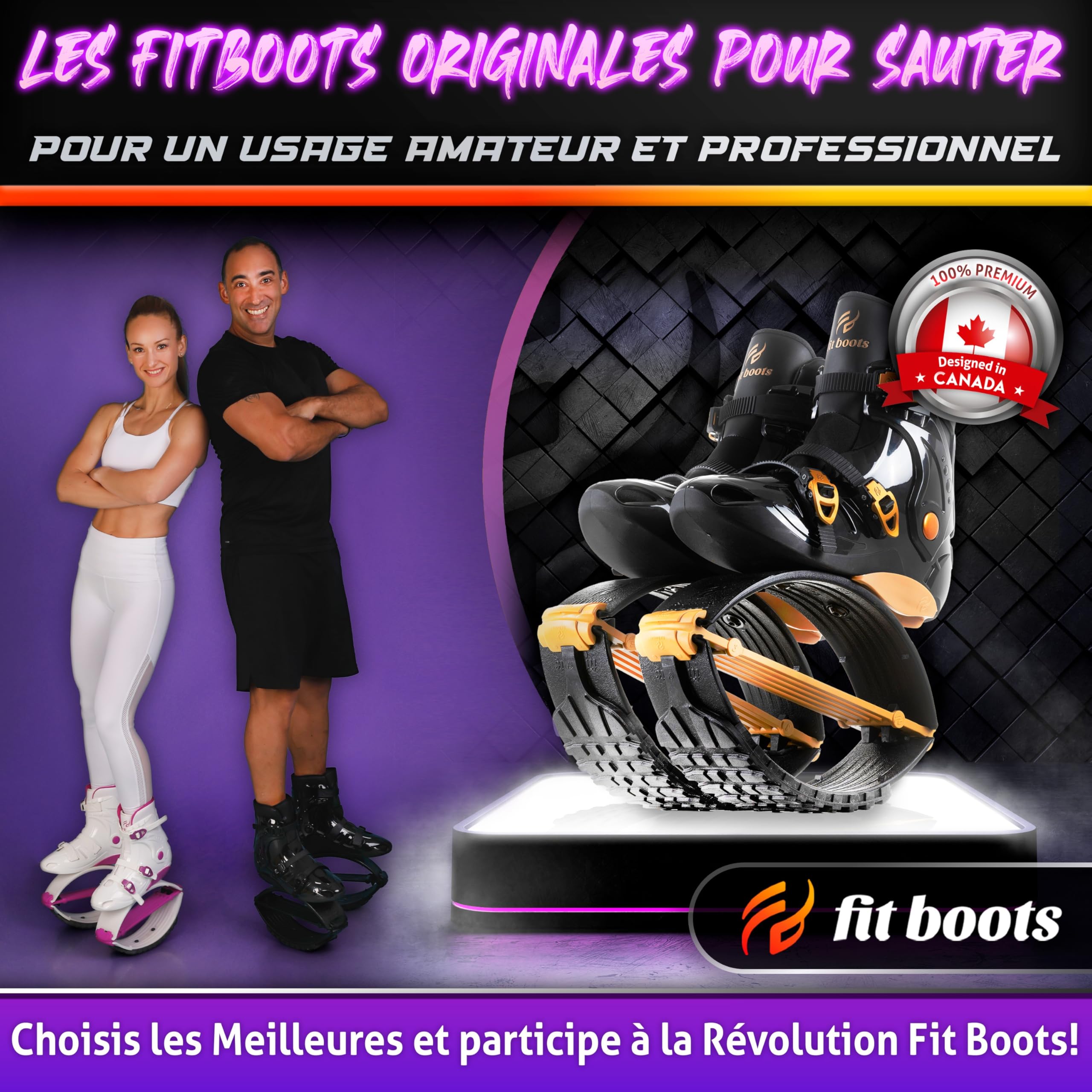 FIT BOOTS - Chaussures rebondissantes de Nouvelle Génération, Chaussures de Saut Originales de la Communauté Internationale d’Entraînement FitBoots Qui Révolutionnent Votre Fitness (Dore)