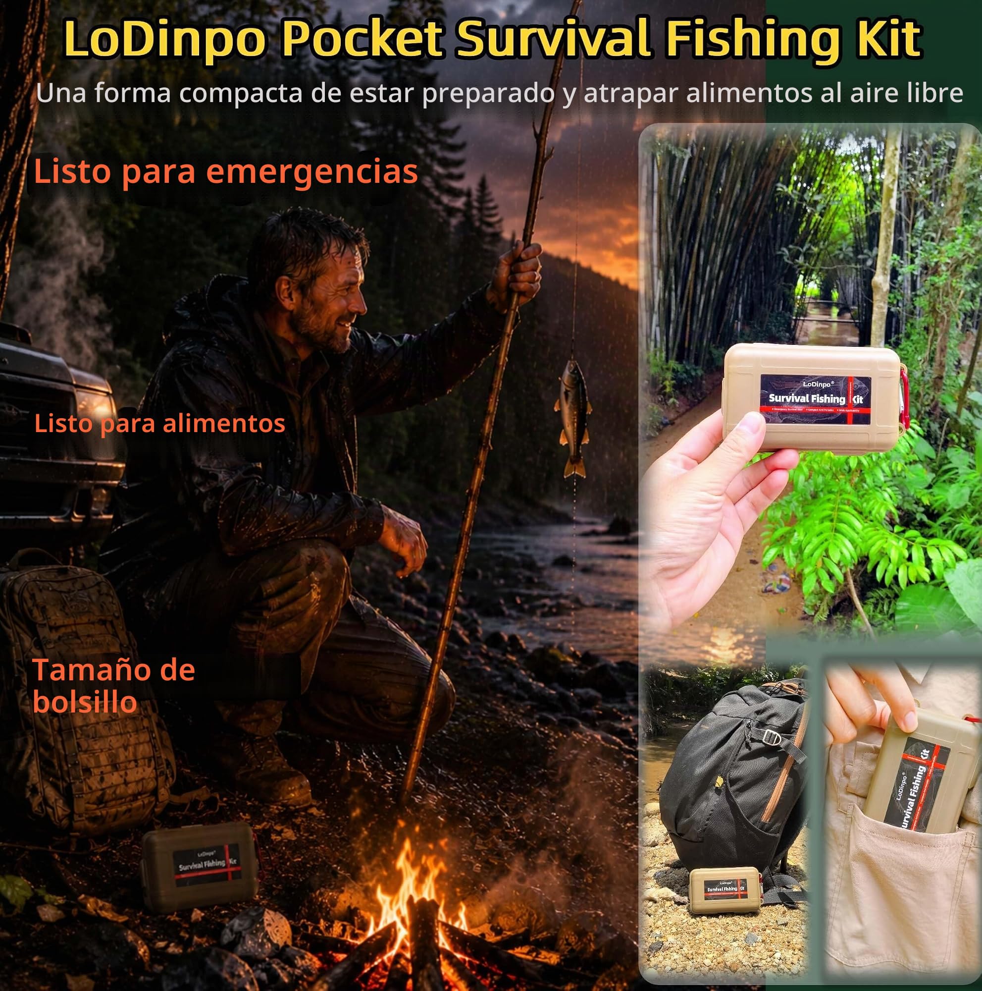 Mini kit de pesca de supervivencia, caja de aparejos de pesca de emergencia, caja de pesca al aire libre, juego de pesca de viaje, fiesta, pesca, caja de zapatos, surf, supervivencia
